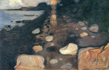  Edvard Pintura Art%C3%ADstica - Luz de luna en la orilla 1892 Edvard Munch